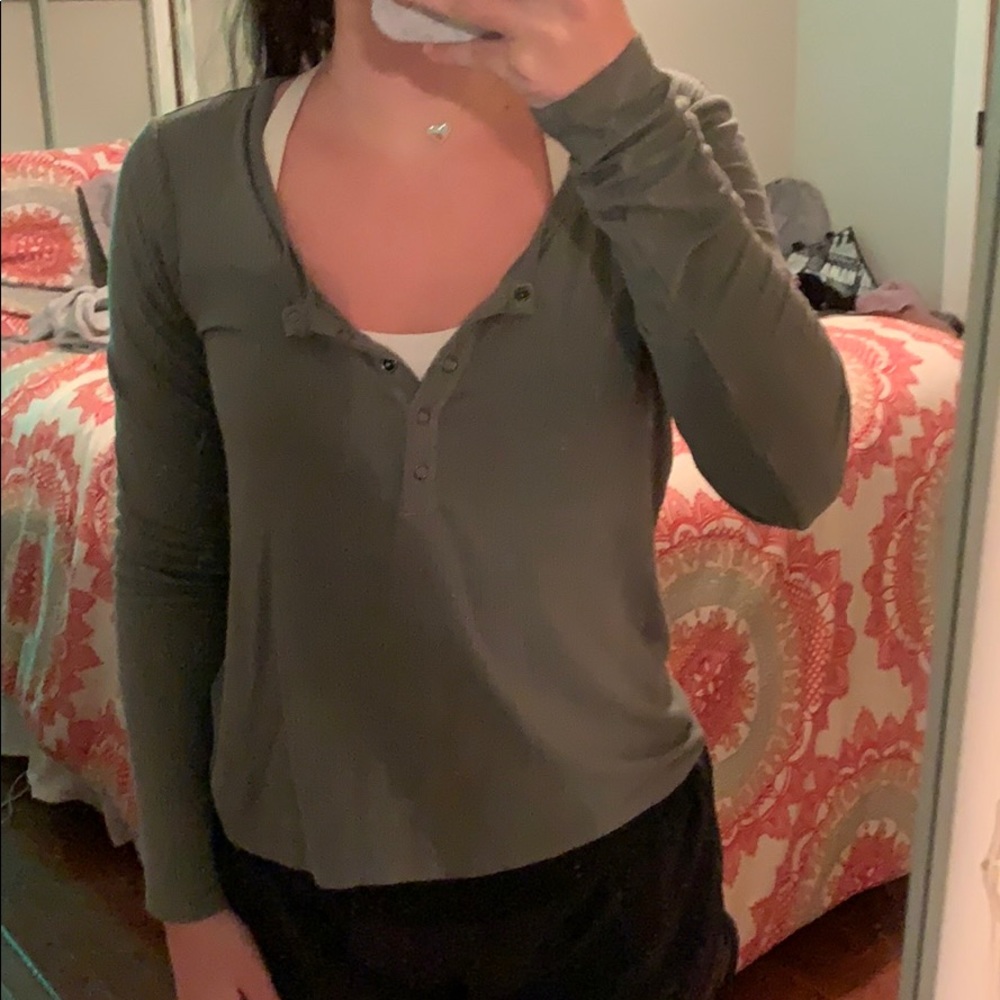 cute army green long sleeve